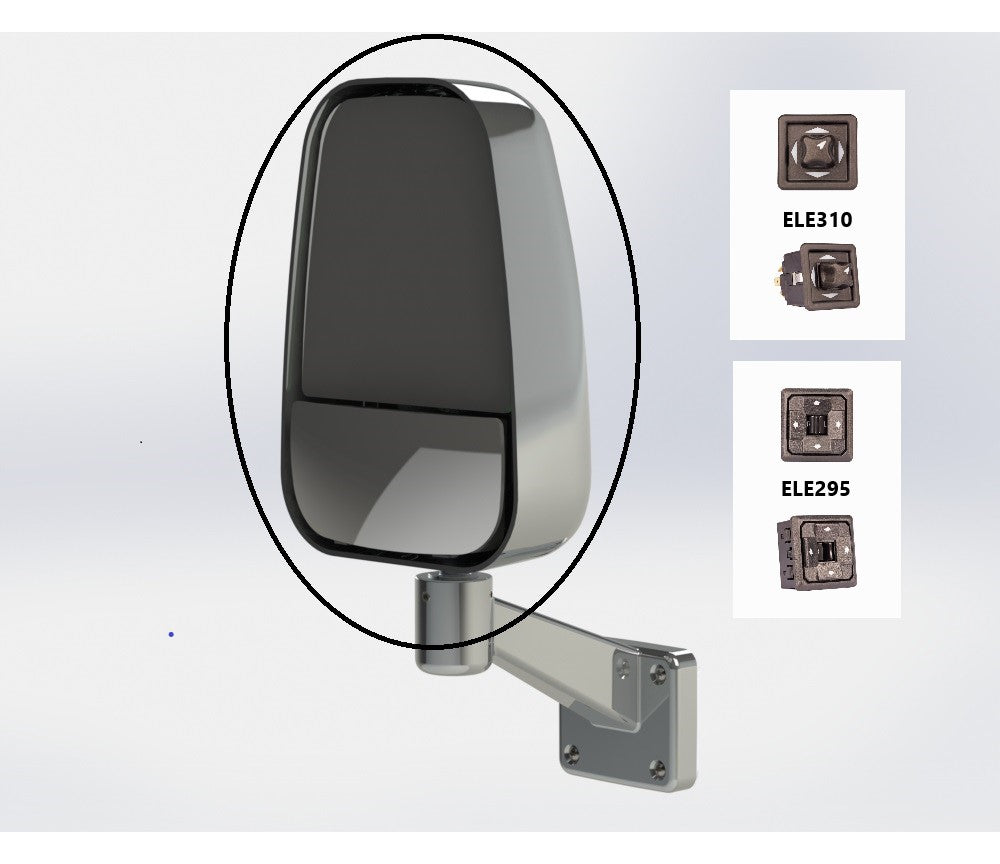 Factory Newmar Chrome 1350 Series Replacement Mirror Head