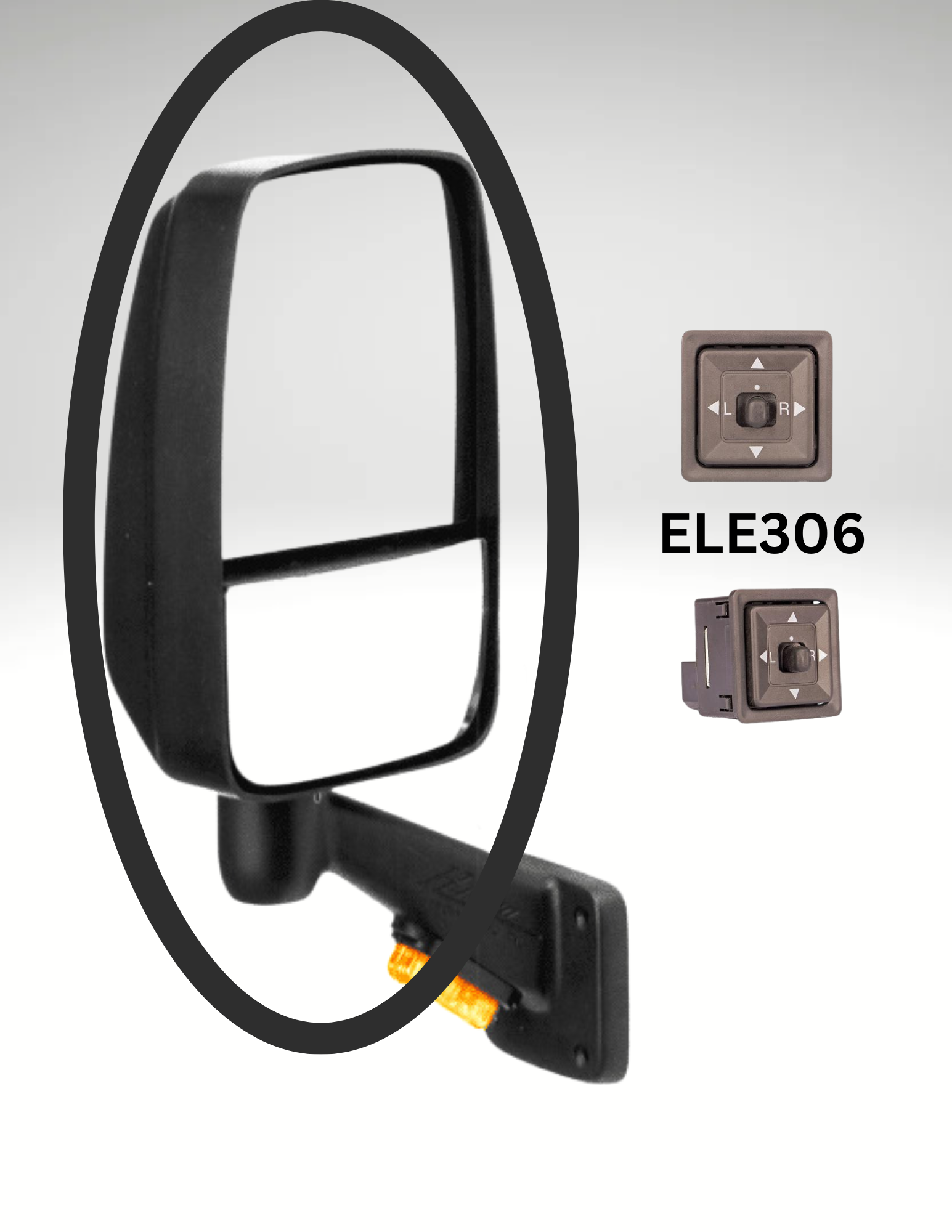 Expedited Tiffin 9000 Series Replacement Mirror Head