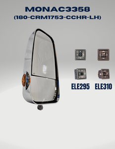 Monaco/Holiday Rambler Chrome 1750 Series Replacement Left Hand Mirror Head w/Side Marker Light (MONAC3358)