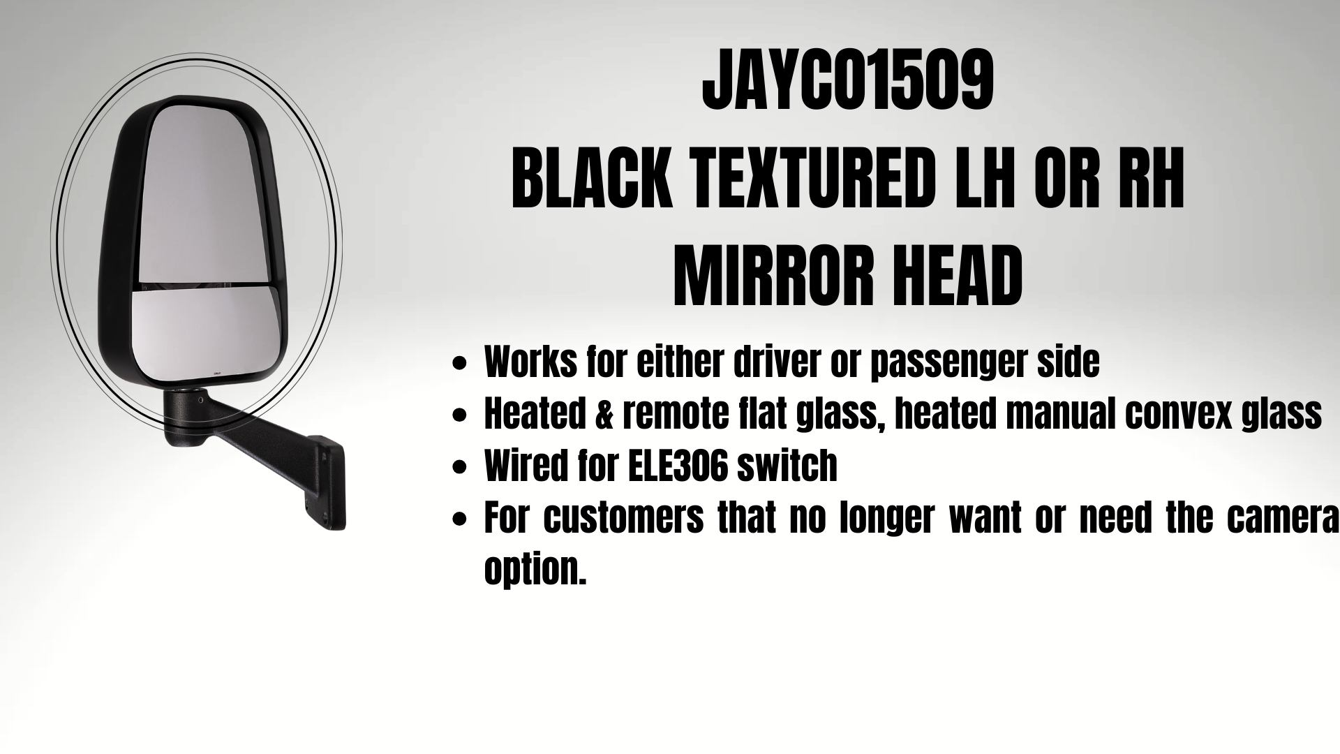 JAYCO1509 Replacment Mirror Head w/out Camera – Ramco Engineering, Inc