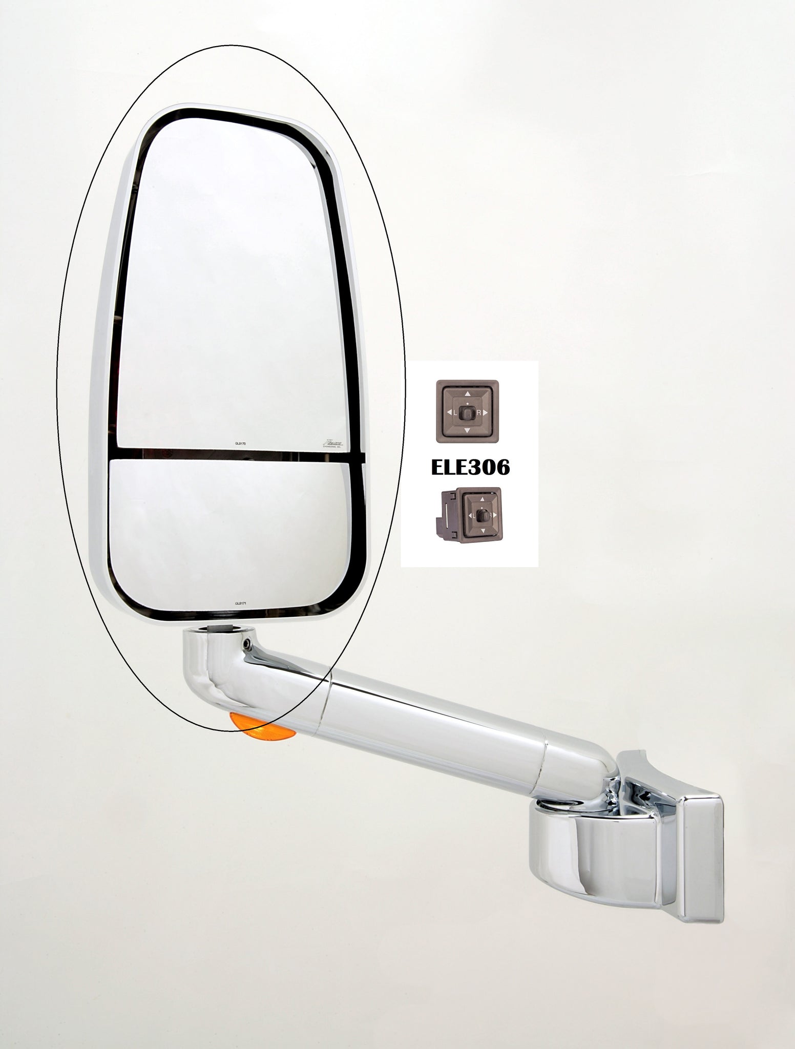 Expedited Newmar Chrome 1750 Series Replacement Mirror Head (306-CRM-1703CCHR NEWMA7003)