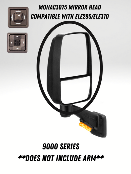 Monaco/Holiday Rambler Black 9000 Series Replacement Mirror Head